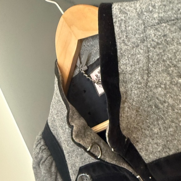 Juicy Couture L vintage military vibes Heather Gray Blazer with Black Trim EVC - Picture 4 of 13